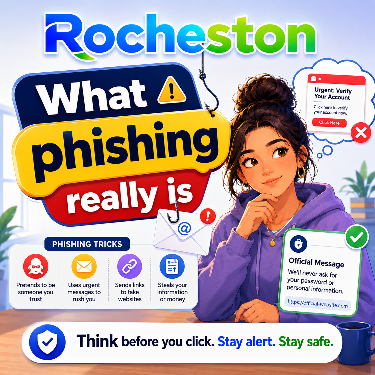 ZelSafe awareness card titled What phishing really is